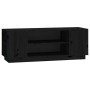 Mueble de TV madera maciza de pino negro 110x35x40,5 cm de vidaXL, Muebles TV - Ref: Foro24-814413, Precio: 68,35 €, Descuent...