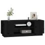 Mueble de TV madera maciza de pino negro 110x35x40,5 cm de vidaXL, Muebles TV - Ref: Foro24-814413, Precio: 68,35 €, Descuent...