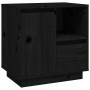 Mesita de noche madera maciza de pino negro 50x34x50 cm de vidaXL, Mesitas de noche - Ref: Foro24-814487, Precio: 49,21 €, De...