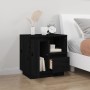 Mesita de noche madera maciza de pino negro 50x34x50 cm de vidaXL, Mesitas de noche - Ref: Foro24-814487, Precio: 49,21 €, De...