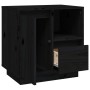 Mesita de noche madera maciza de pino negro 50x34x50 cm de vidaXL, Mesitas de noche - Ref: Foro24-814487, Precio: 49,21 €, De...