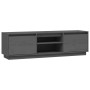 Mueble de TV de madera maciza de pino gris 140x35x40 cm de vidaXL, Muebles TV - Ref: Foro24-814316, Precio: 112,95 €, Descuen...