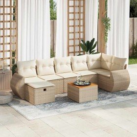 Set de sofás de jardín y cojines 8 piezas ratán sintético beige en Conjuntos de jardín | Comprar online en Foru.es