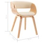 Silla de comedor madera curvada y cuero sintético crema en Sillas de comedor | Comprar online en Foru.es