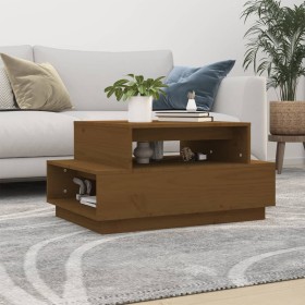 Mesa de centro madera maciza de pino marrón miel 80x55x40,5 cm de vidaXL, Mesas de centro - Ref: Foro24-814517, Precio: 73,02...