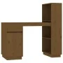 Escritorio de madera maciza de pino marrón miel 110x53x117 cm de vidaXL, Escritorios - Ref: Foro24-814512, Precio: 134,39 €, ...