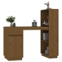 Escritorio de madera maciza de pino marrón miel 110x53x117 cm de vidaXL, Escritorios - Ref: Foro24-814512, Precio: 135,65 €, ...