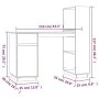 Escritorio de madera maciza de pino marrón miel 110x53x117 cm de vidaXL, Escritorios - Ref: Foro24-814512, Precio: 134,39 €, ...