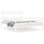 Estructura de cama con cabecero madera maciza blanco 160x200 cm de vidaXL, Camas y somieres - Ref: Foro24-3195102, Precio: 13...