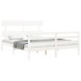 Estructura de cama con cabecero madera maciza blanco 160x200 cm de vidaXL, Camas y somieres - Ref: Foro24-3195102, Precio: 13...