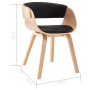 Silla de comedor de madera curvada y cuero sintético negro en Sillas de comedor | Comprar online en Foru.es