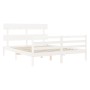 Estructura de cama con cabecero madera maciza blanco 160x200 cm de vidaXL, Camas y somieres - Ref: Foro24-3195102, Precio: 13...
