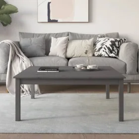 Mesa de centro de madera maciza de pino gris 100x100x40 cm de vidaXL, Mesas de centro - Ref: Foro24-814291, Precio: 69,03 €, ...