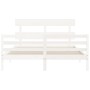 Estructura de cama con cabecero madera maciza blanco 160x200 cm de vidaXL, Camas y somieres - Ref: Foro24-3195102, Precio: 13...