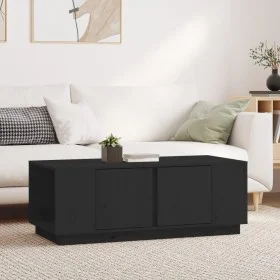 Solid black pine wood coffee table 110x50x40 cm by vidaXL, Coffee table - Ref: Foro24-814433, Price: 87,50 €, Discount: %