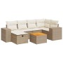 Set sofás de jardín 7 piezas y cojines ratán sintético beige en Conjuntos de jardín | Comprar online en Foru.es