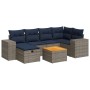 Set de sofás de jardín 7 pzas con cojines ratán sintético gris en Conjuntos de jardín | Comprar online en Foru.es