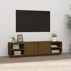 Mueble de TV madera maciza de pino marrón miel 156x40x40 cm de vidaXL, Muebles TV - Ref: Foro24-814457, Precio: 104,85 €, Des...