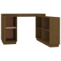 Escritorio de madera maciza de pino marrón miel 110x50x75 cm de vidaXL, Escritorios - Ref: Foro24-814507, Precio: 136,31 €, D...