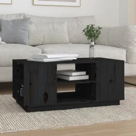 Mesa de centro de madera maciza de pino negro 90x49x40,5 cm de vidaXL, Mesas de centro - Ref: Foro24-814403, Precio: 73,82 €,...