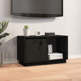 Mueble de TV de madera maciza de pino negro 74x35x44 cm de vidaXL, Muebles TV - Ref: Foro24-814338, Precio: 46,14 €, Descuent...