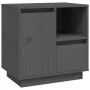 Solid gray pine wood bedside table 50x34x50 cm by vidaXL, Nightstands - Ref: Foro24-814483, Price: 70,59 €, Discount: %