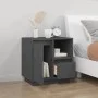 Solid gray pine wood bedside table 50x34x50 cm by vidaXL, Nightstands - Ref: Foro24-814483, Price: 70,59 €, Discount: %