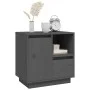 Solid gray pine wood bedside table 50x34x50 cm by vidaXL, Nightstands - Ref: Foro24-814483, Price: 70,59 €, Discount: %