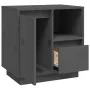 Solid gray pine wood bedside table 50x34x50 cm by vidaXL, Nightstands - Ref: Foro24-814483, Price: 70,59 €, Discount: %