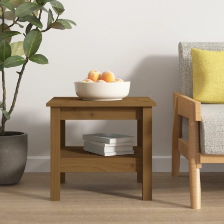 Mesa de centro madera maciza de pino marrón miel 45x45x40 cm de vidaXL, Mesas de centro - Ref: Foro24-814267, Precio: 54,46 €...