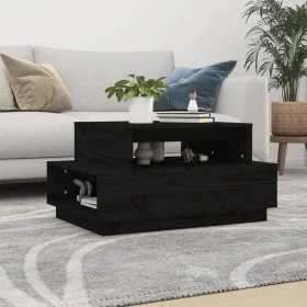Mesa de centro madera maciza de pino negro 80x55x40,5 cm de vidaXL, Mesas de centro - Ref: Foro24-814518, Precio: 69,72 €, De...