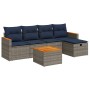 Set de muebles de jardín 6 pzas y cojines ratán sintético gris en Conjuntos de jardín | Comprar online en Foru.es