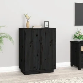 Aparador de madera maciza de pino negro 60x35x80 cm de vidaXL, Aparadores - Ref: Foro24-814493, Precio: 78,19 €, Descuento: %