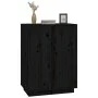Aparador de madera maciza de pino negro 60x35x80 cm de vidaXL, Aparadores - Ref: Foro24-814493, Precio: 78,19 €, Descuento: %