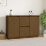 Aparador de madera maciza de pino marrón miel 111x34x75 cm de vidaXL, Aparadores - Ref: Foro24-814312, Precio: 124,63 €, Desc...