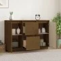 Aparador de madera maciza de pino marrón miel 111x34x75 cm de vidaXL, Aparadores - Ref: Foro24-814312, Precio: 123,46 €, Desc...
