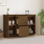 Aparador de madera maciza de pino marrón miel 111x34x75 cm de vidaXL, Aparadores - Ref: Foro24-814312, Precio: 124,63 €, Desc...