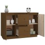 Aparador de madera maciza de pino marrón miel 111x34x75 cm de vidaXL, Aparadores - Ref: Foro24-814312, Precio: 124,63 €, Desc...