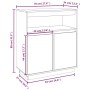 Aparador de madera maciza de pino 70x34x80 cm de vidaXL, Aparadores - Ref: Foro24-814384, Precio: 90,77 €, Descuento: %