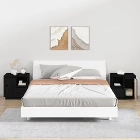 Bedside tables 2 pcs solid black pine wood 50x34x50 cm by vidaXL, Nightstands - Ref: Foro24-814488, Price: 104,29 €, Discount: %