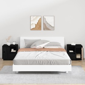 Mesitas de noche 2 uds madera maciza de pino negro 50x34x50 cm de vidaXL, Mesitas de noche - Ref: Foro24-814488, Precio: 105,...