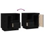 Mesitas de noche 2 uds madera maciza de pino negro 50x34x50 cm de vidaXL, Mesitas de noche - Ref: Foro24-814488, Precio: 105,...
