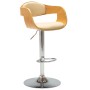 Taburete de cocina de madera curvada y cuero sintético crema en Taburetes de cocina | Comprar online en Foru.es
