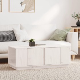 Mesa de centro de madera maciza de pino blanco 110x50x40 cm de vidaXL, Mesas de centro - Ref: Foro24-814430, Precio: 92,41 €,...