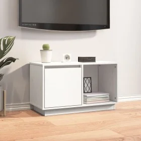 Mueble para TV de madera maciza de pino blanco 74x35x44 cm de vidaXL, Muebles TV - Ref: Foro24-814335, Precio: 48,34 €, Descu...