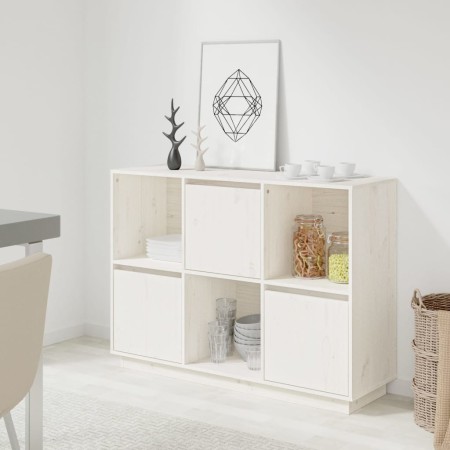 Aparador de madera maciza de pino blanco 110,5x35x80 cm de vidaXL, Aparadores - Ref: Foro24-814355, Precio: 118,51 €, Descuen...