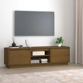 Mueble de TV madera maciza de pino marrón miel 140x35x40 cm de vidaXL, Muebles TV - Ref: Foro24-814317, Precio: 111,51 €, Des...