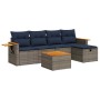 Set de muebles de jardín 6 pzas y cojines ratán sintético gris en Conjuntos de jardín | Comprar online en Foru.es