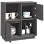 Aparador de madera maciza de pino gris 74x35x80 cm de vidaXL, Aparadores - Ref: Foro24-814351, Precio: 58,78 €, Descuento: %