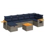 Set de sofás de jardín y cojines 8 piezas ratán sintético gris en Conjuntos de jardín | Comprar online en Foru.es